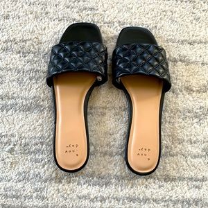 A new day black sandals